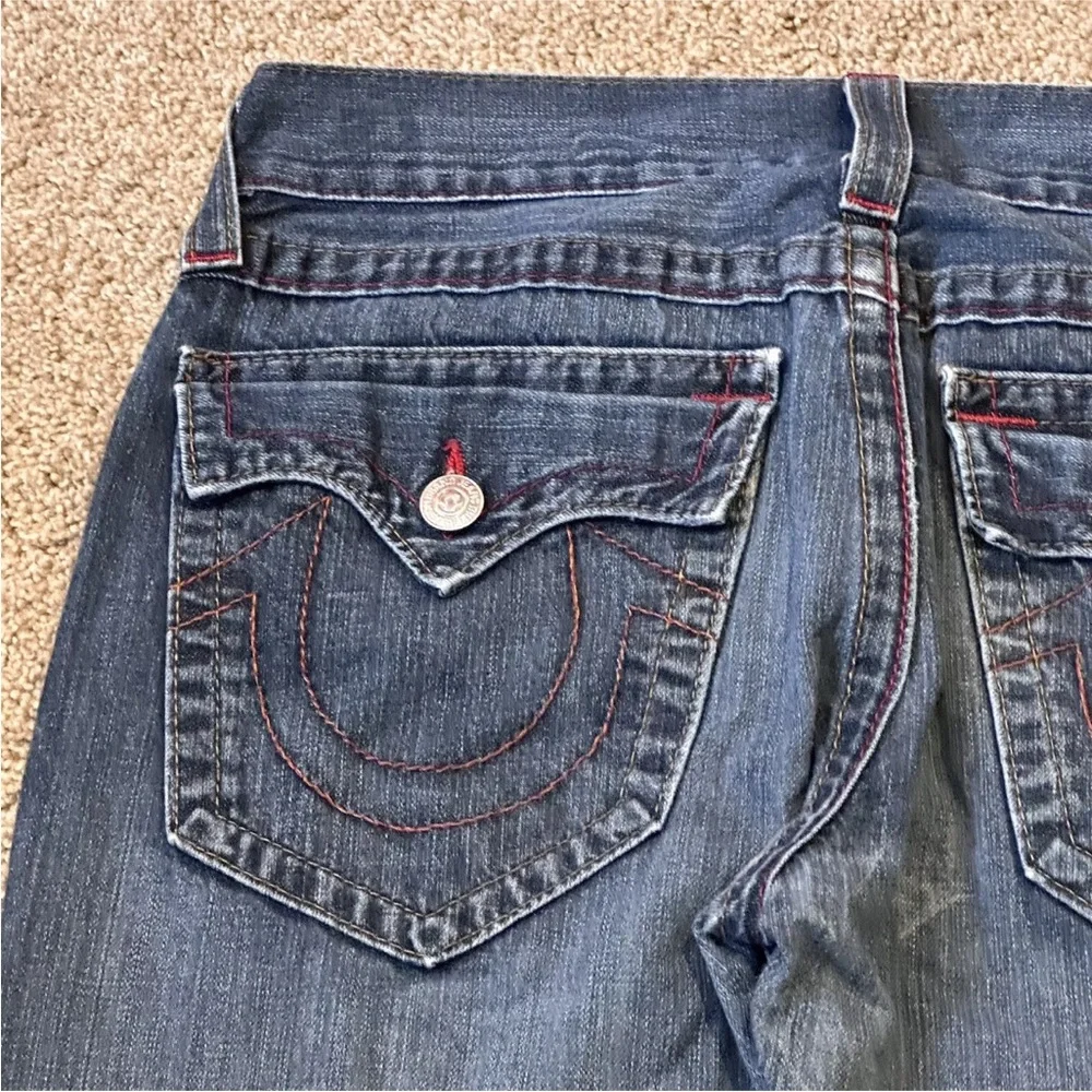 TRUE RELIGION Denim Jeans Blue Men's Size 32 #112790 Straight Leg Distressed EUC - Picture 11 of 16